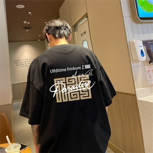 220g纯棉美式夏季短袖t恤男DT407-特批19 控38图片