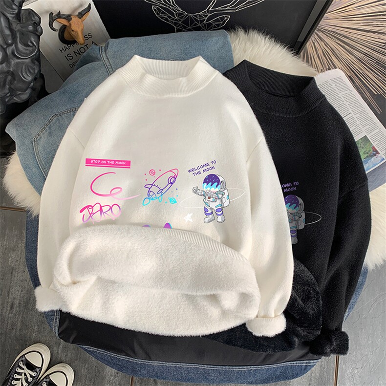 M18186-P45加绒款-P65半高领毛衣男士大码针织衫男毛线衣男，男装针织衫/毛衣，电商A040