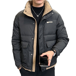 2026新款冬季立领纯色羽绒服男加厚保暖潮牌防寒服时尚冬季外套图片