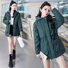 2023年秋冬季修身加厚甜美中长款常规纯色棉衣女新款，女装派克服，靓星雨