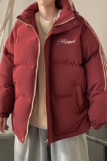 拼三条杠宽松男女情侣面包服羽绒棉连帽棉衣C408M1258P100，男装棉衣，电商C408(原B339-1)