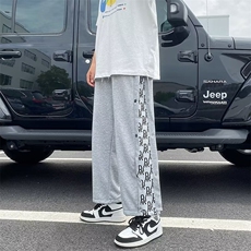2024年hiphop黑暗系拼接排扣裤宽松抽绳束脚休闲裤CK744-P35，男装休闲裤，星座313A-2