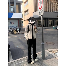 1506A/GTK022半松紧微喇叭裤/P41美式高街修身显瘦微喇长裤秋季1，男装休闲裤，星座1506A