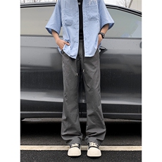 复古工装裤男款痞帅潮牌休闲高街vibe微喇垂坠感裤子K105-P50，男装休闲裤，星座308B-2