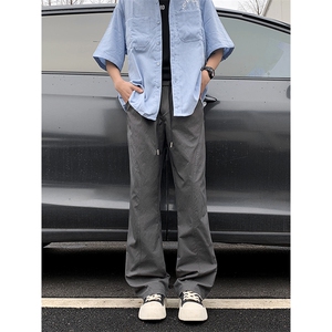 复古工装裤男款痞帅潮牌休闲高街vibe微喇垂坠感裤子K105-P50图片