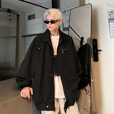 港风大码美式设计感痞帅炸街翻领夹克XZ213-JKMM01-P88控108，男装夹克，星座213