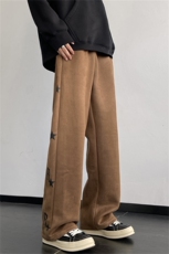 麂皮绒美式直筒长裤男款小众vibe秋冬休闲长裤A061-AX00453-P60，男装休闲裤，电商A061
