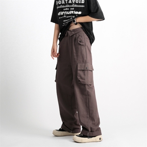 美式复古大口袋工装裤男潮牌vibe高街设计感宽松休闲裤K0630-P55图片