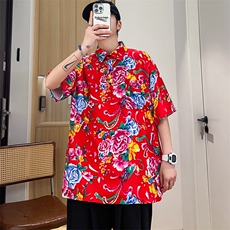 P01中性男女休闲大码花衣服polo衫宽松透气东北大花风团队服，男装Polo衫，星座115A(原星座507）
