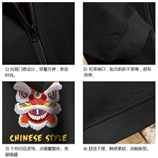 KS21185-P38加绒款-P43连帽开衫卫衣男运动外套大码班服砖墙，男装卫衣，电商A040A