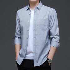DN2116男式服装秋新款衬衫男长袖翻领休闲四季可穿衬衣P53，男装衬衫，电商B360