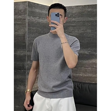 抖音短袖套头毛衣针织衫纯色软糯亲肤B1112-P40，男装T恤，星座1012-1