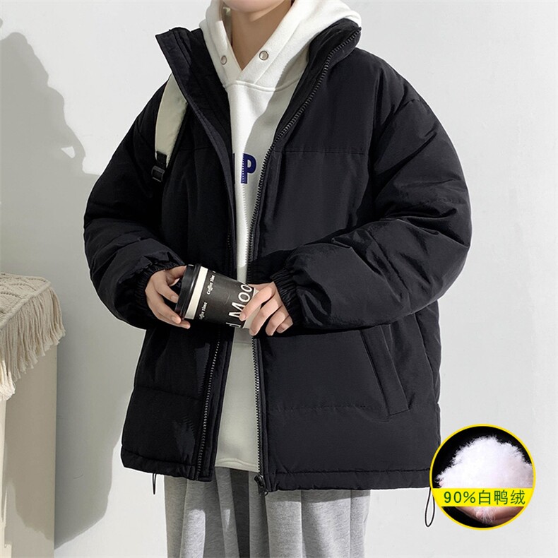 2023冬上新青少年加绒加厚上衣简约纯色羽绒服外套男女 8351-P160图片