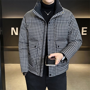 标50绒店主风2025新款男士格子立领羽绒服2507-P195(控券后288)图片