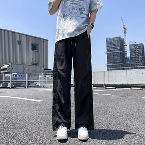 夏季新款排扣设计感休闲裤透气速干宽松休闲百搭直筒裤图片