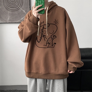 WY2172-P35 加绒款-P40 纯棉连帽卫衣男大码运动帽衫宽松薄外套男图片