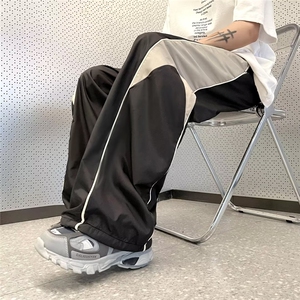 潮条纹宽松型时尚潮牌直筒慵懒长裤夏季男K1165-P38图片