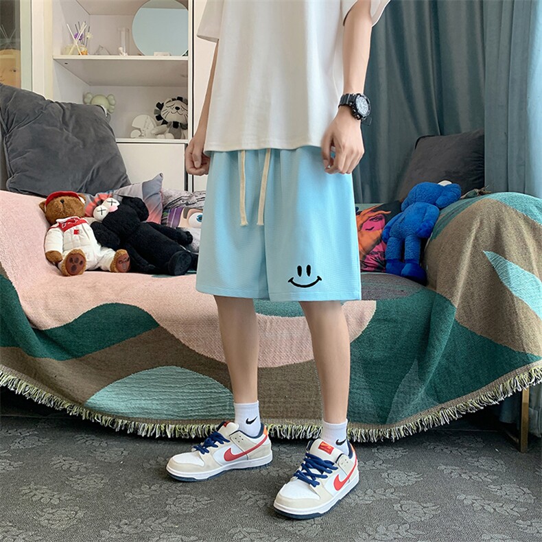 HD74204-P22华夫格短裤男大码宽松五分裤男直筒中裤,男装休闲裤,电商A040