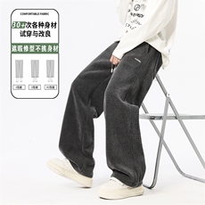 休闲裤男士2025秋季新款美式潮牌阔腿裤子宽松直筒长裤K6676-P52，男装休闲裤，星座610（原A335）