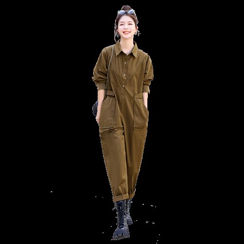 时尚显瘦工装连体裤女春季新款宽松休闲长裤气质百搭潮流女装图片