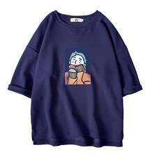 Q11042-P30春夏季七分袖t恤男大码五分袖男短袖中袖，男装T恤，电商A040