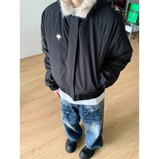 有货毛领棉服男冬季高级感美式复古棉衣加厚连帽外套HY7733-p99，男装棉衣，星座1008