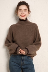 高领羊绒衫春秋装新款宽松慵懒风显瘦套头女士35%羊绒上衣，女装羊绒衫，绒源之鑫