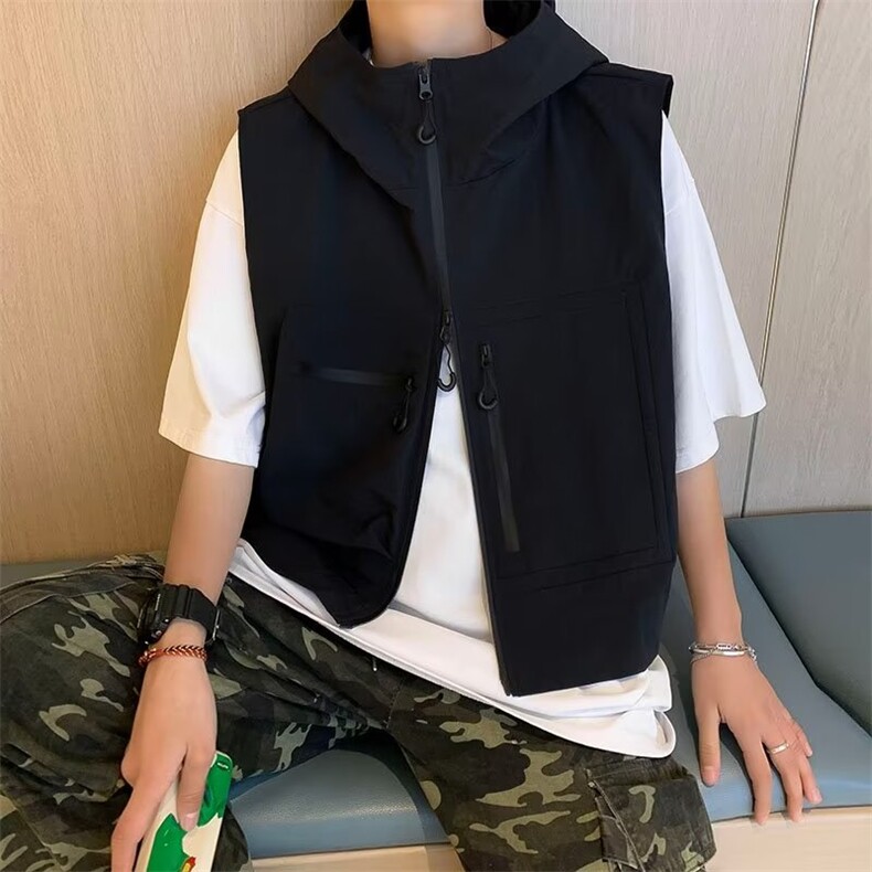 拉链新款潮流纯色标准日系简约气质百搭秋季男潮青春流行马甲立领，男装背心/马甲，星座1210-1