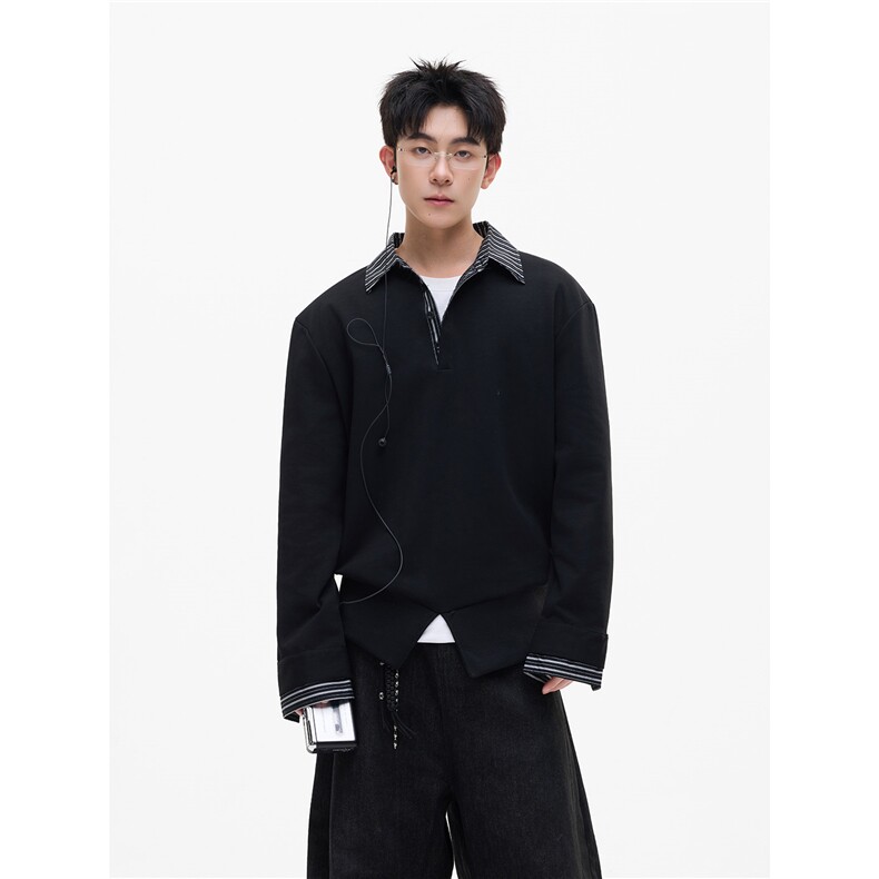 【现货】XZ1218PL195特价P54美式复古格纹POLO衫长袖T恤，男装Polo衫，星座1218（原611-3）