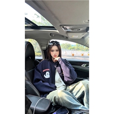 趣味毛巾绣慵懒开衫卫衣男女xh133-特p70，男装卫衣，电商B367