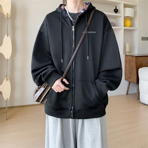 内景秋冬港风百搭连帽卫衣男潮牌休闲宽松外套WY00750/P55加绒P60图片