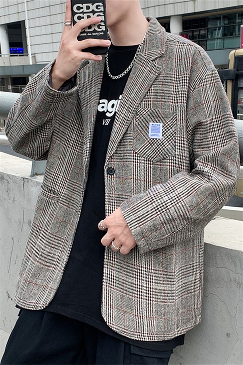 毛呢格西装男2021秋季新款修身西服外套韩版帅气休闲W1866-P62,男装西服,星座512-4