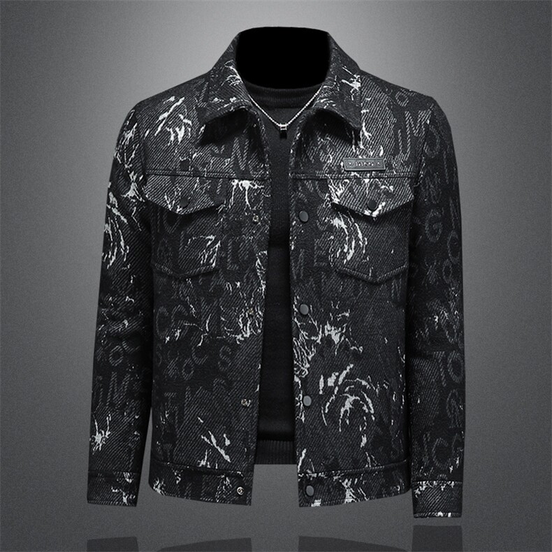 2025冬季男士90%白鸭绒毛呢翻提花领羽绒服钱塘6036-Y5522P330，男装羽绒服，钱塘6036（原3026）