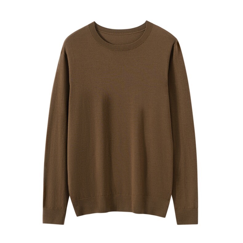 2025年秋季套头圆领长袖时尚百搭通勤羊毛衫，男装羊毛衫，朝思纯山羊绒