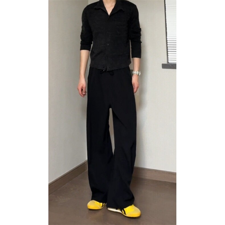 现货冰丝裤速干裤男美式垂坠感痞帅感休闲裤阔腿513CK12P35,男装休闲裤,星座513