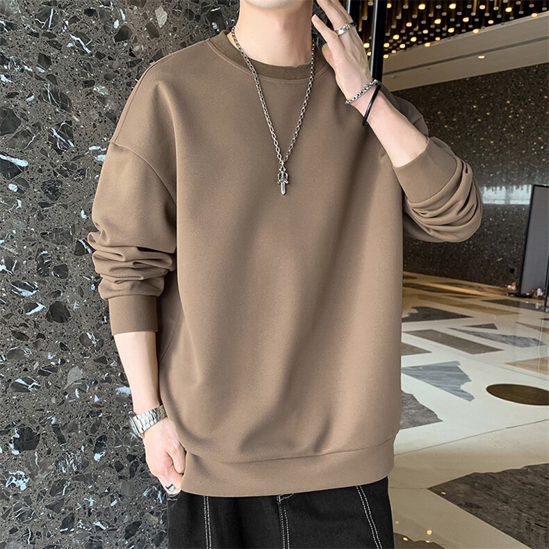 店主风春季新款圆领卫衣男纯色休闲卫衣VE55200-P35,男装卫衣,星座717