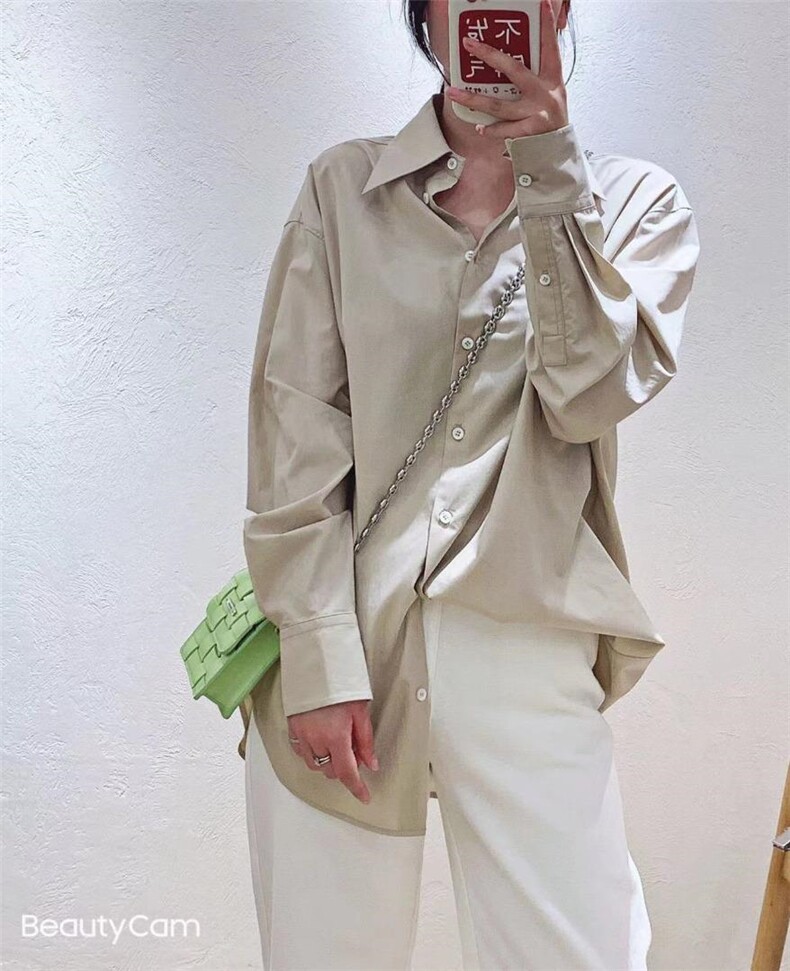 高廓形衬衫，女装衬衫，禾衣