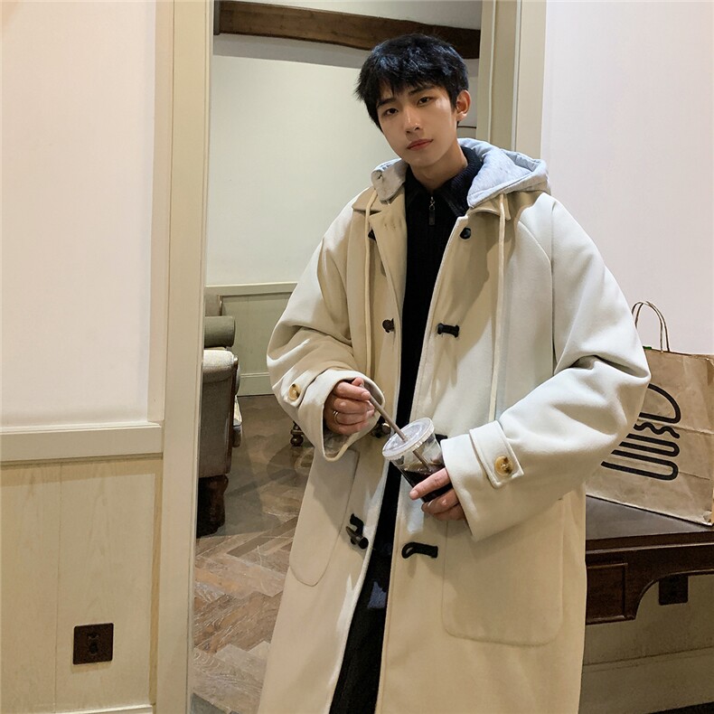 1港风牛角扣加棉呢大衣可拆卸帽大码M-5XL外套男FY8716P138控188,女装短外套,星座226-2