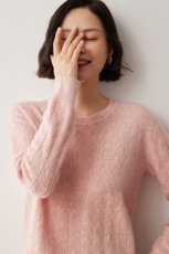 圆领纯色女秋冬新款针织35%羊绒衫2024年秋冬季休闲百搭，女装羊绒衫，蒂暖羊绒