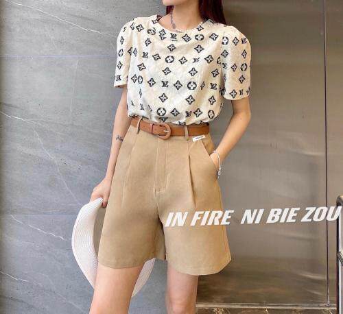 夏季新款，贴标腰带设计百搭短裤，女装，你别走