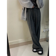 阔腿裤男女款秋冬季加绒新款慵懒松弛感宽松情侣直筒糯米裤子潮流，男装卫衣，星座506A