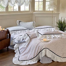 新款全棉斜纹法式优雅印花四件套繁花似锦系列，床品套件，一起卖家纺