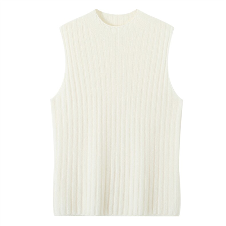 2025秋冬百搭时尚简约无袖圆领针织衫，女装羊绒衫，美够羊绒