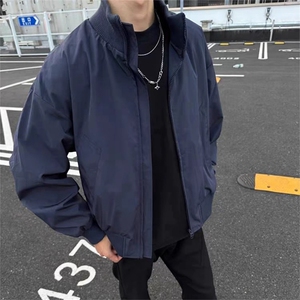 抖音得物 美式潮休闲夹克春季立领纯色复古工装加厚棉服外套MF01图片