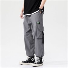 2021春季新日系大码男无影墙工装抽绳薄款九分裤休闲裤K2821-P40，男装休闲裤，电商A001