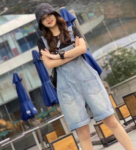 牛仔背带短裤，女装，玫瑰共和国