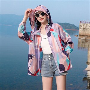防晒衣女款夏季2025新款宽松中长款薄款春夏外套开衫透气防晒服潮，女装防晒衣，可可小西