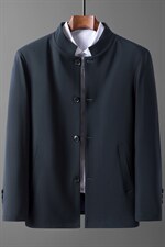 春秋季外套男中年休闲立领纯色夹克爸爸春秋季男士宽松薄款上衣，男装夹克，电商B212（原钱塘6029）