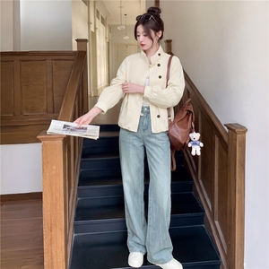 2026秋季新款设计感褶皱立领花苞外套女小个子夹克图片