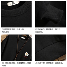 S6059-P35春季圆领卫衣男大码韩版宽松长袖外套男砖墙挂拍，男装卫衣，电商A040A